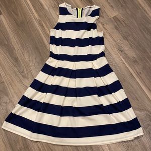 Blue and white stripped a line dress